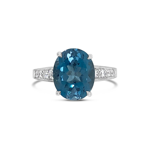 London Blue Topaz & Diamond Ring