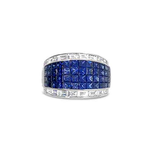 Sapphire & Diamond Band Ring