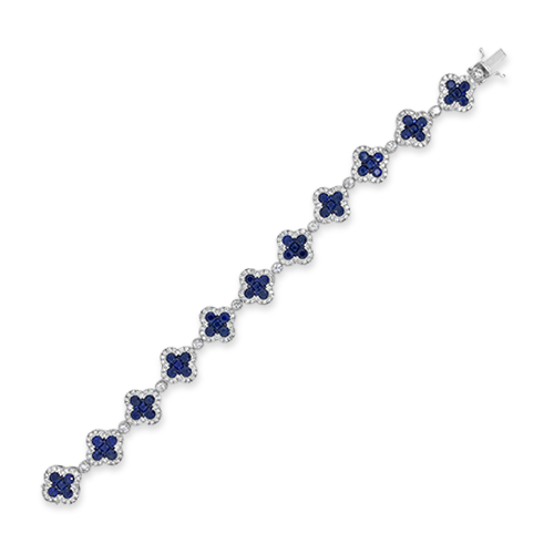 Sapphire & Diamond Clover Bracelet