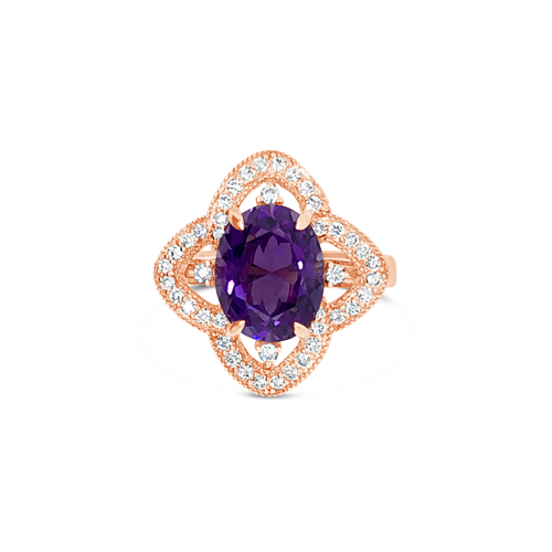 Amethyst & Diamond Ring