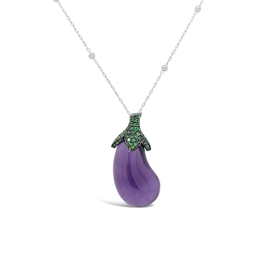 Amethyst Eggplant Pendant