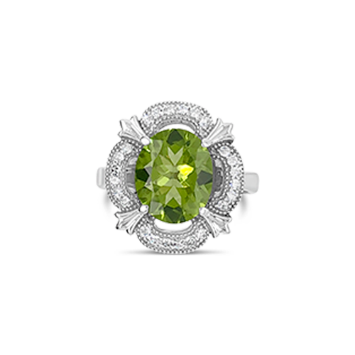 Peridot & Diamond Ring