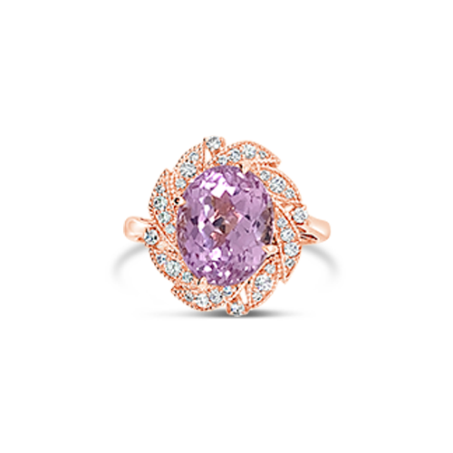 Kunzite & Diamond RIng