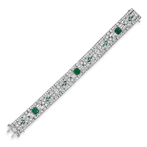Emerald & Diamond Estate Bracelet