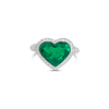 Heart Shaped Emerald & Diamond Ring