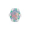 Opal, Emerald, Sapphire & Diamond Ring