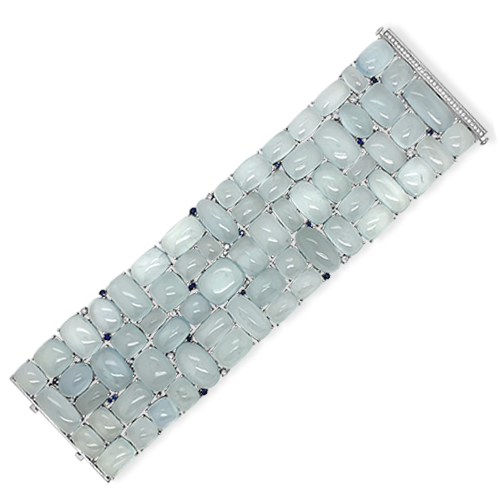 Aquamarine, Sapphire & Diamond Bracelet