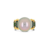 Tahitian Pearl & Green Tourmaline Ring