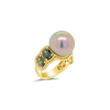 Tahitian Pearl & Green Tourmaline Ring