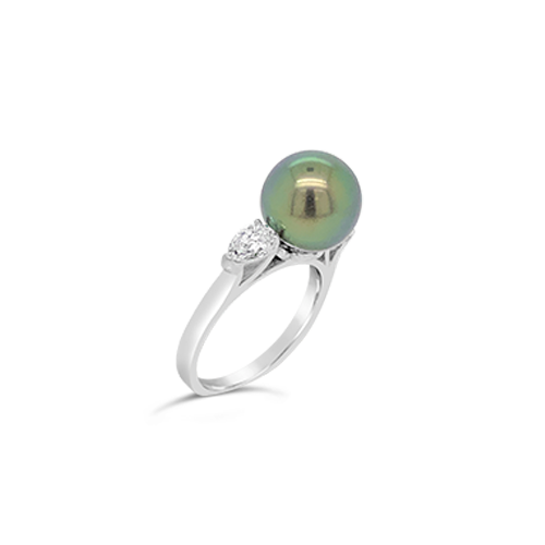 Tahitian Pearl & Diamond Ring