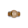 Golden Pearl & Citrine Ring
