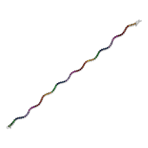 Multi-color Sapphire Squiggle Bracelet