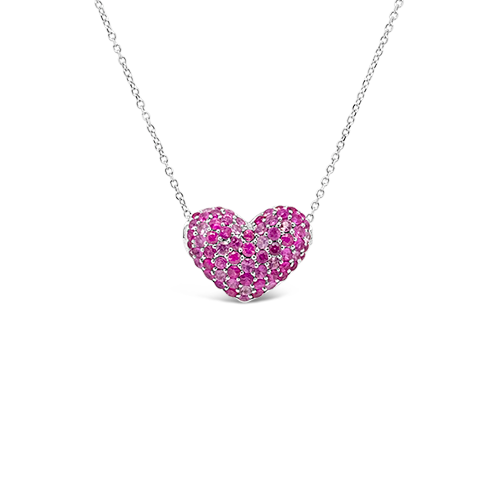 Pink Sapphire Heart Pendant