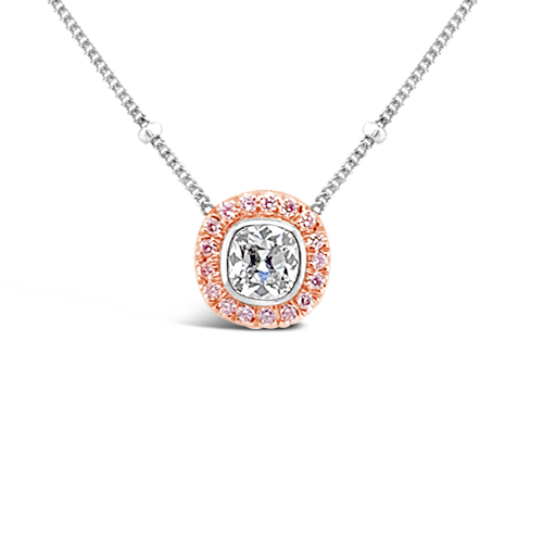 Cushion cut Diamond Pendant