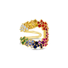 Multi-color Sapphire Open Cuff Ring
