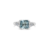 Aquamarine & Diamond Engagement Ring