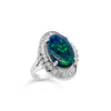 Black Opal & Diamond Ring