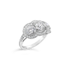 Three Stone Diamond Ring with a Halo