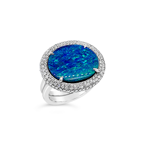Opal & Diamond Ring