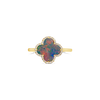 Clover Shaped Opal & Diamond Ring