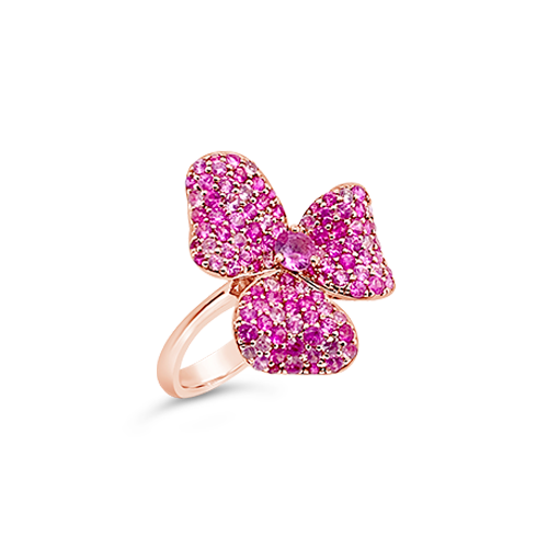 Pink Sapphire Flower Ring