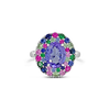 Tanzanite & Multi-color Sapphire Ring