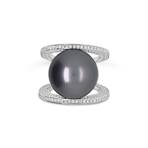 Tahitian Pearl & Diamond Ring