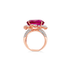 Red Spinel & Diamond Ring