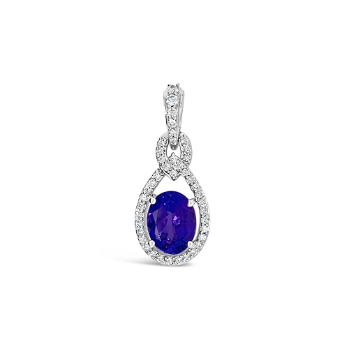 Oval Tanzanite & Diamond Pendant