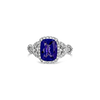 Cushion cut Tanzanite & Diamond Ring