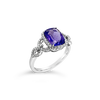 Cushion cut Tanzanite & Diamond Ring