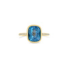 Swiss Blue Topaz & Diamond Ring