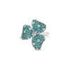 Paraiba & Diamond Flower Ring