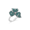 Paraiba & Diamond Flower Ring