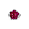 Ruby & Diamond Flower Ring