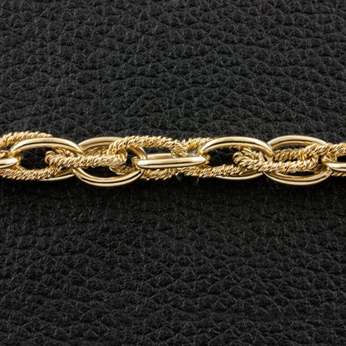 Double Twist & Plain Oval Link Chain