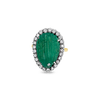 Melon cut Emerald & Diamond Estate Ring