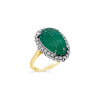 Melon cut Emerald & Diamond Estate Ring