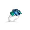 London Blue Topaz & Emerald Ring