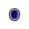 Tanzanite, Tsavorite & Diamond Ring