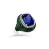 Tanzanite, Tsavorite & Diamond Ring