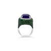 Tanzanite, Tsavorite & Diamond Ring