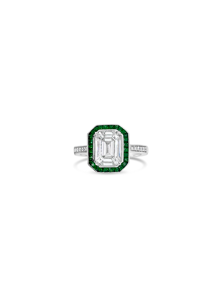 Tsavorite & Diamond Ring