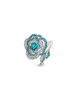 Paraiba & Diamond Flower Ring