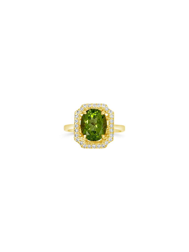 Peridot & Diamond Ring