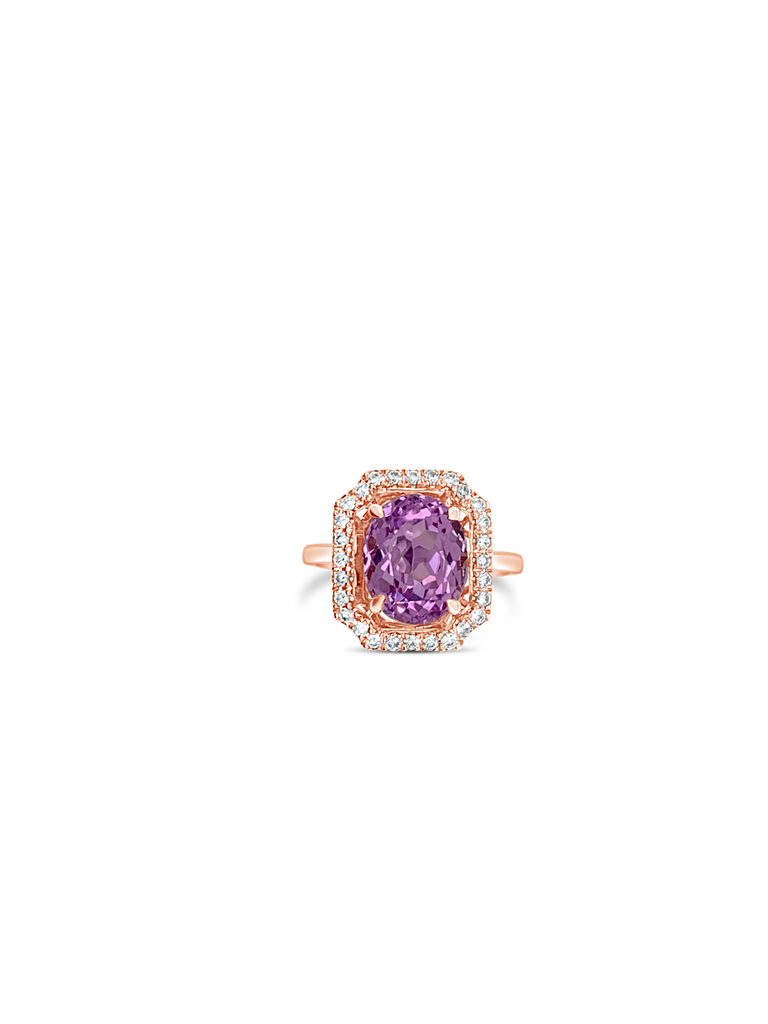 Kunzite & Diamond Ring