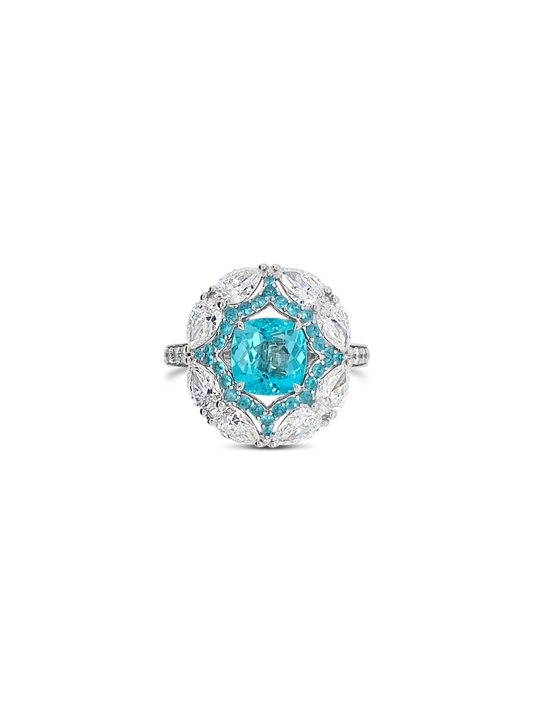 Paraiba & Diamond Ring