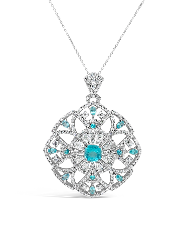 Paraiba & Diamond Pendant
