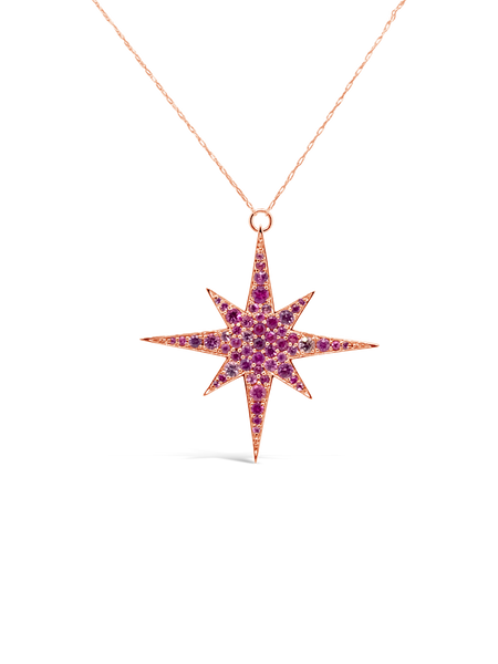 Pink Sapphire Star Pendant