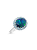 Black Opal & Blue Zircon Ring